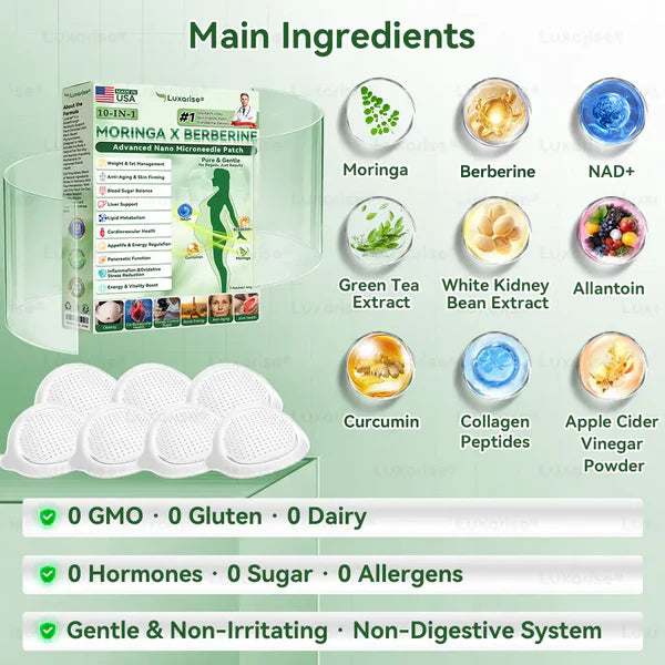 Moringa & Berberine 10-in-1 Advanced Nano Microneedle Patch