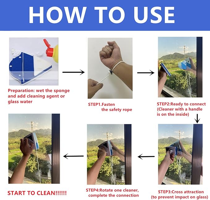 Zavinox™ Double Sided Magnetic Window Glass Cleaner